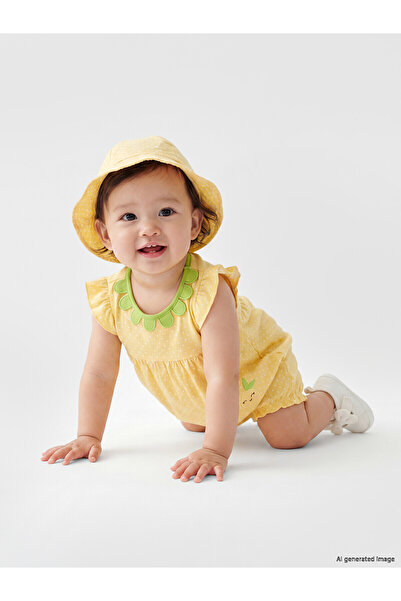 LC Waikiki Two Mt Shop Quality Embroidered Baby Girl Romper and Hat