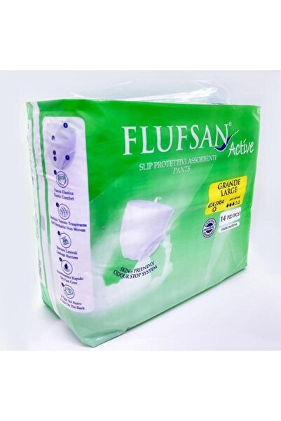Flufsan حفاضات للكبار مقاس كبير ماصة للروائح - 14 حفاضة