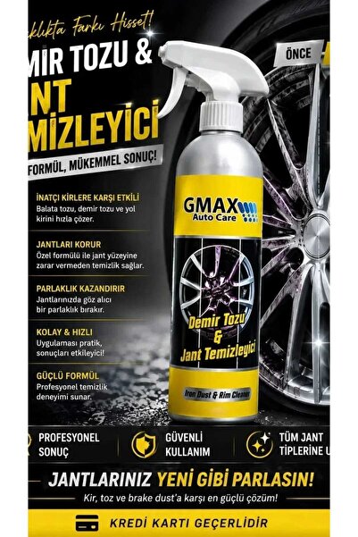 gmax Demir Tozu ve Jant Temizleyici 500 ML Profesyonel Jant Temizleme Spreyi ...