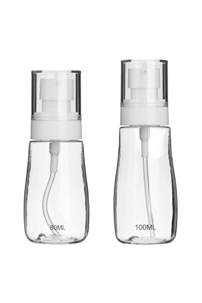 BAMI NETWORK Set sticle cosmetice transparente cu capac alb 80ml si 100ml
