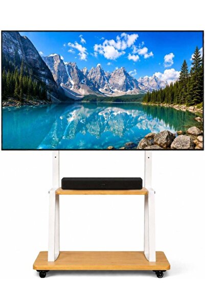 BRANDTECH Premium Heavy-Duty Mobile TV Stand Cart for 32–75 Inch TVs, Height ...
