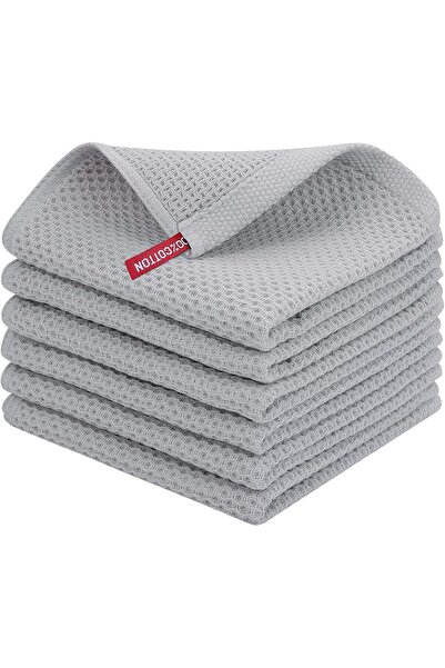 STARSTAR 6-pack cotton kitchen dishcloths, super soft, absorbent, and quick-d...