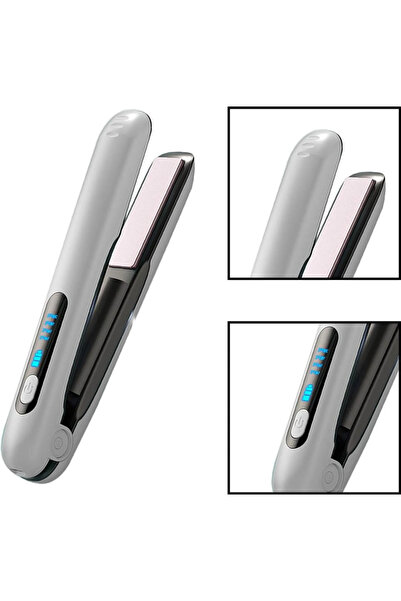 STARSTAR 2-in-1 USB hair straightener/curling iron, ceramic coating, 5000mAh ...