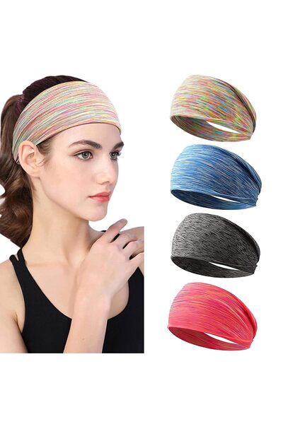 STARSTAR 4-pack high-elasticity soft sweat-wicking headbands for women's spor...