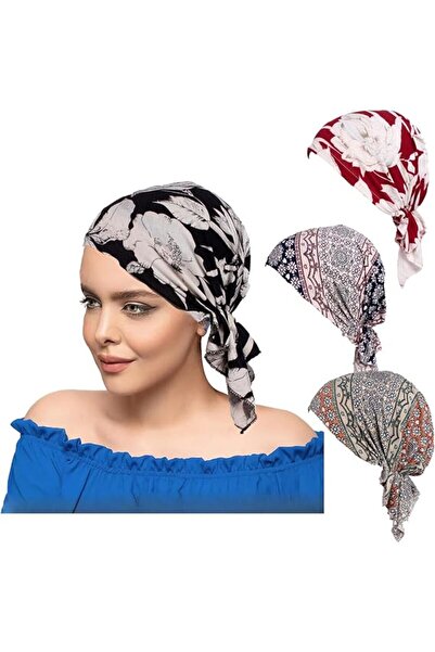 STARSTAR Women's Headscarf 4-Piece Set (Pre-tied Headscarf/Cap/Headband) - Set 1