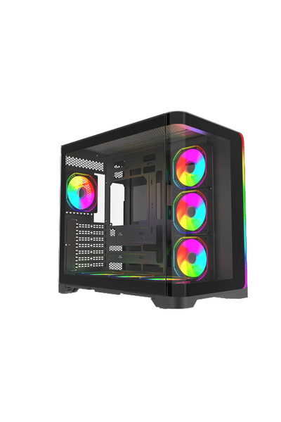 Quantum Gaming Stormforge Type-C 7x ARGB Fan Full Size ATX Siyah Çelik Gövde ...