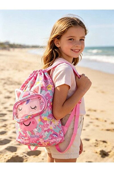 Five Dream House Kids Swim Bag Unicorn, Lightweight Waterproof Drawstring Bac...