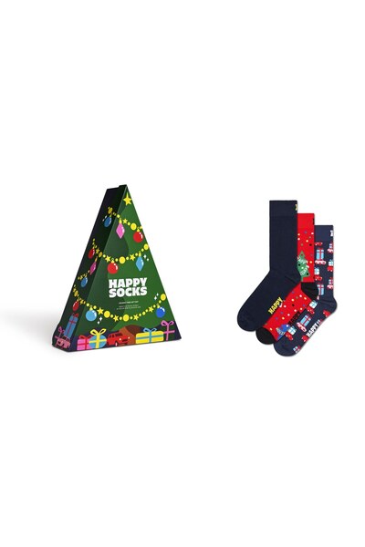 Happy Socks Εορταστικό Σετ Δώρου με Θέμα Δέντρο, Κάλτσες Ενηλίκων, 3 Ζευγάρια...