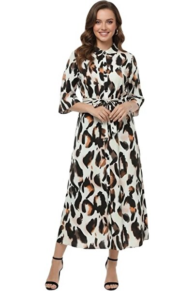 Generic Brand Rochie de damă supradimensionată LapaPlus cu imprimeu leopard, ...