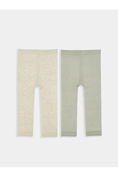 LC Waikiki Elastic Waist Basic Baby Girls' Tights 2 Pack