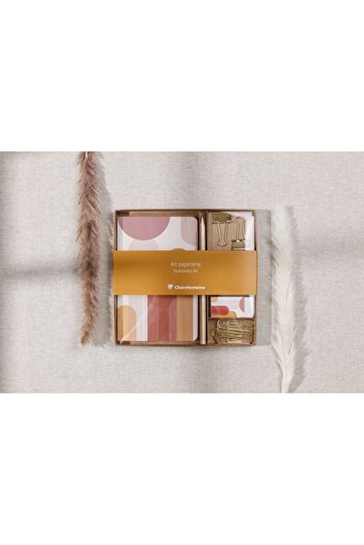 NO BRAND SET CU CAIET: creion, radieră, agrafe Clairefontaine Terracotta