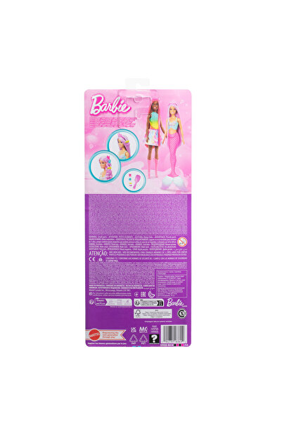 Barbie Păpușă sirenă cu păr lung roz și set de accesorii pentru coafat