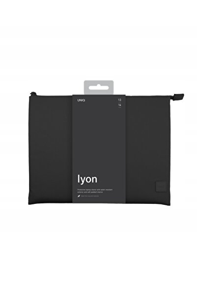 uniq Husă laptop Lyon 16 inch negru/negru miez de noapte impermeabilă RPET