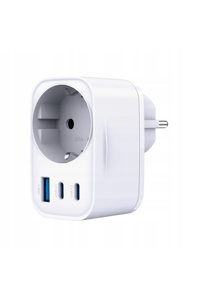 NO BRAND Adaptor de rețea 3MK Hyper Comfort Charger 30W 1xUSB-A 2xUSB-C 1xSch...