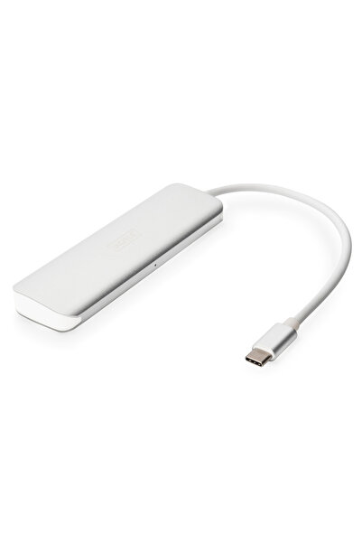 Digitus Hub USB cu 4 porturi USB 3.0 SuperSpeed cu Type C PD 3.0 din aluminiu