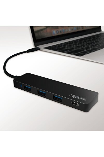 LogiLink HUB USB 3.0 cu 4 porturi USB A, ULTRASUBȚI, Splitter de mare viteză,...