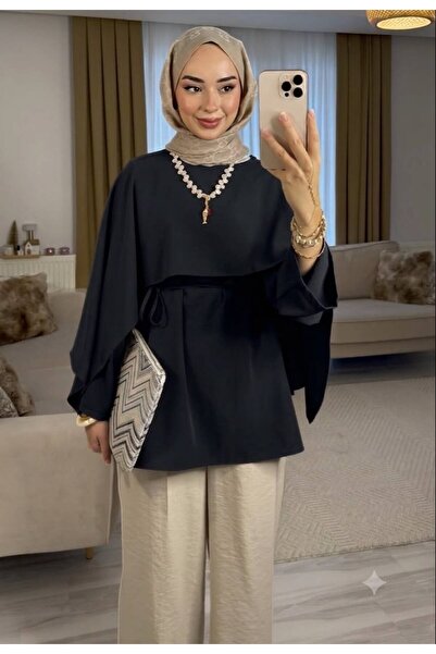 Rose Design Boutique LENSA PELERİNLİ ŞIK ÜST GÖMLEK