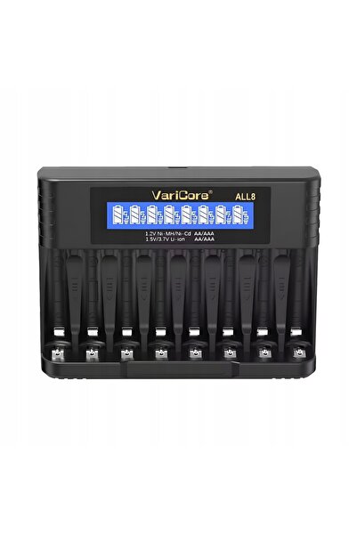 VariCore Încărcător ALL8 Ni-MH AA Li-ion 14500 + Baterii VC-AA 2800mAh 8 bucăți