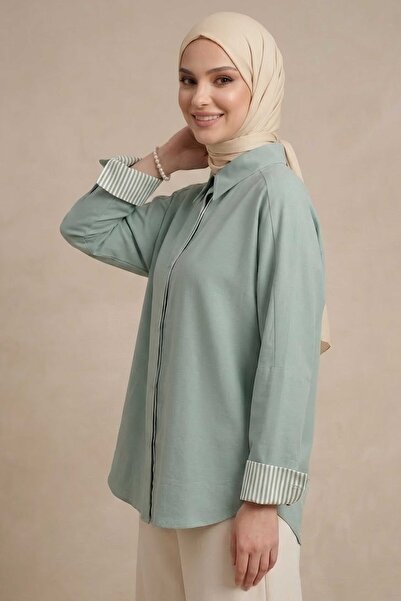 TOFİSA Arkası Roba Detaylı Tunik Mint - 28727-MINT