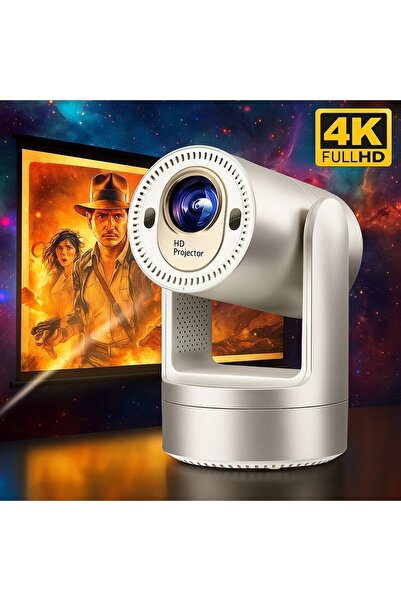 Mmctech Mini Android Projektör Akıllı Bluetooth Wi-Fi 5G 6800 Lümen FullHD Pi...