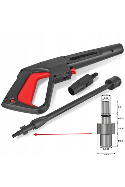 Techkar Pistol cu furtun de 5 m, lance și duză reglabilă Vario, Black & Decke...