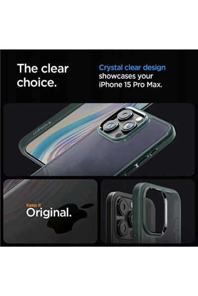Spigen Husă Ultra Hibridă pentru iPhone 15 Pro Max verde închis