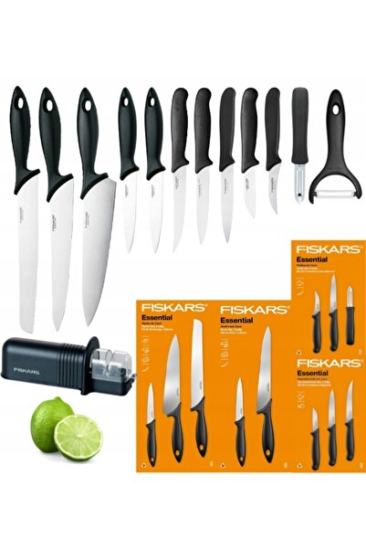 FiSKARS ESSENTIAL KPL 11 CUȚITE DE BUCĂTĂRIE + ASCUȚITOR + RĂZĂTOARE