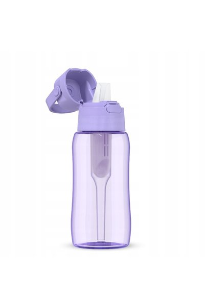Dafi 0,5l SOLID Lavender Fiolet Sticlă de apă filtrată colorată cu tub
