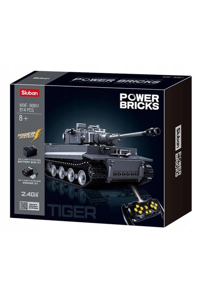 NO BRAND Set de construcție Sluban Tanc cu telecomandă 814 el. Armata