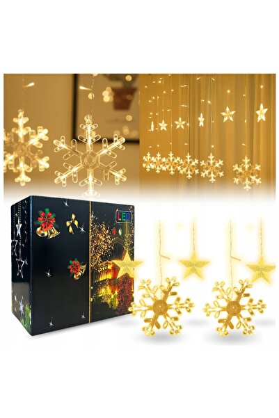 ZOLTA Lumini de Crăciun, perdea luminoasă, luminițe, steluțe, fereastră, colo...