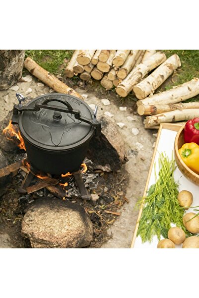 Konighoffer Oală din fontă de 8 litri, tip văllăcopită, ungureză, pentru carn...