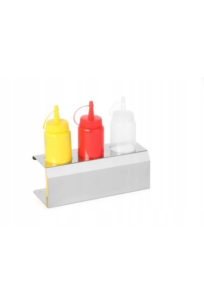 HENDI Stand expozițional din oțel pentru dozatoare de sosuri, 3 x 0.35L, medi...
