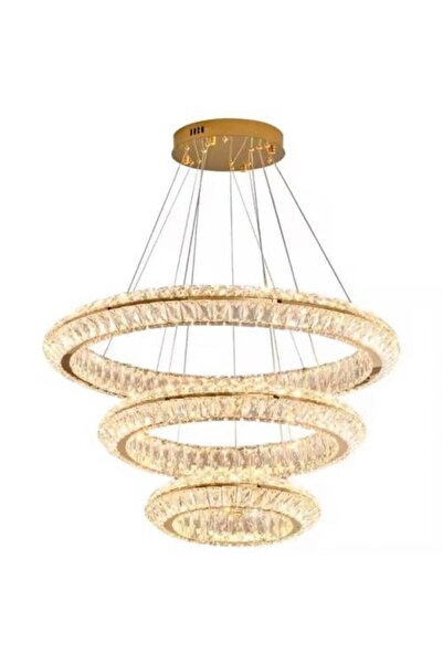 ٍSiera Light Monroe Triple Ring Crystal Chandelier, 150 cm Height H 89454
