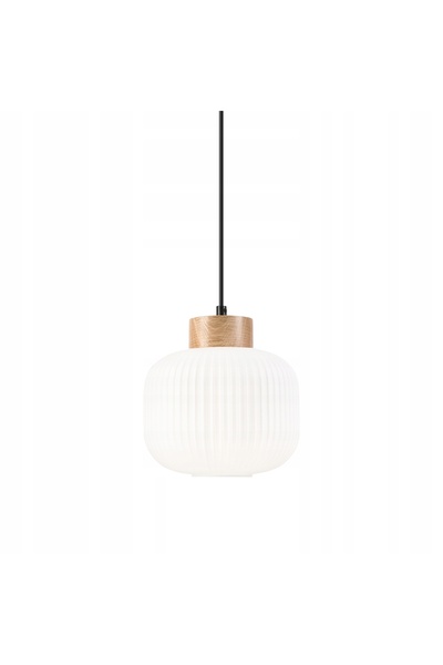Lamkur Pendul LAPA ZWIS HARMONY 53479 1xE27 Abajur din sticlă Lemn alb