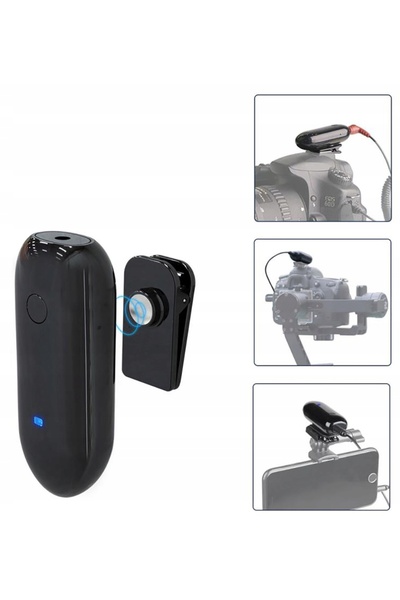 LENSGO Microfon lavalieră wireless de 3.5mm, rază de acțiune de 80m + Suport ...