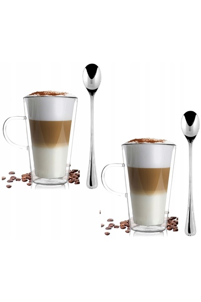 NO BRAND SET DE PAHARE TUMBLER DIN STICLA CU PERETE DUBLU PENTRU CAFEA, LATTE...