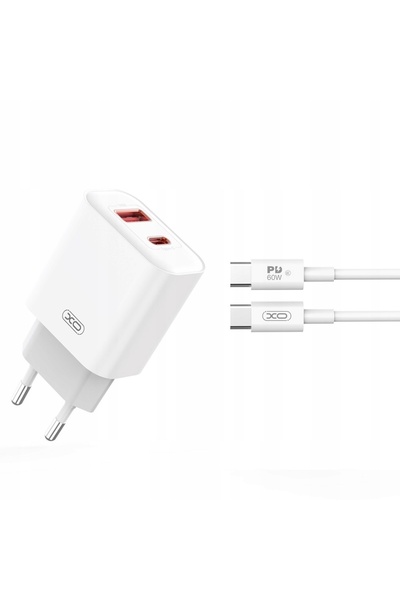 NO BRAND Încărcător rapid XO 20W cu 2 porturi de intrare și cablu USB-C pentr...