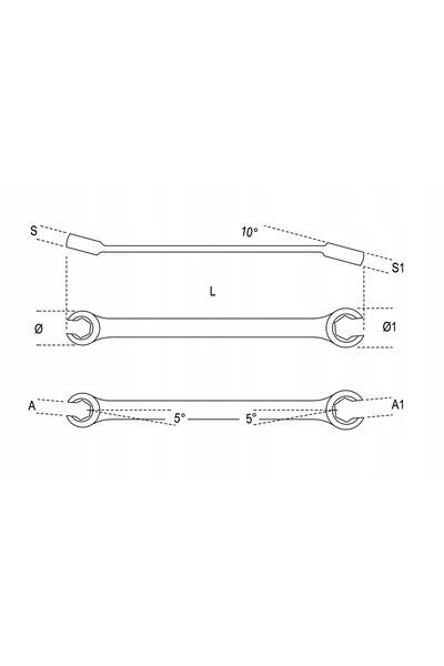 NO BRAND Cheie Beta semi-deschisă cu două capete 10x11 mm, 94/10X11
