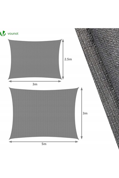 vounot Velă de umbrire pentru grădină 3x2,5m, pentru terasă, cu protecție UV