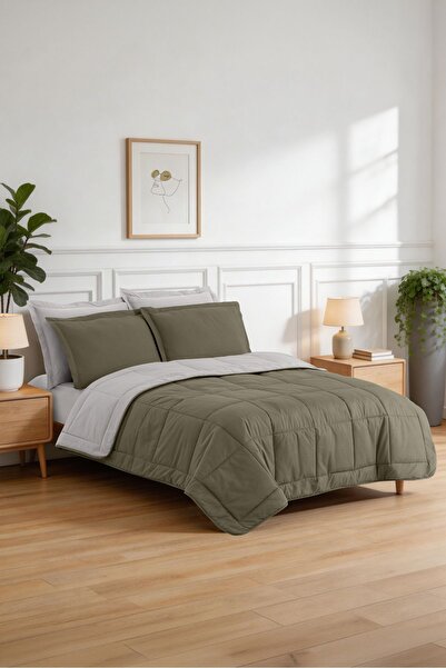 Menderes Home La Notte Ranforce Solid Colors Brown-Beige Single Bed Set 155X2...