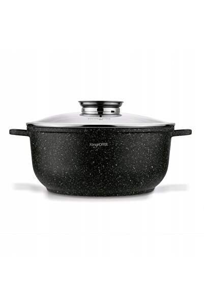 Konighoffer GARNEK cu capac, pentru inducție, gaz solid, Pollo Negru, 6,5l, 28cm