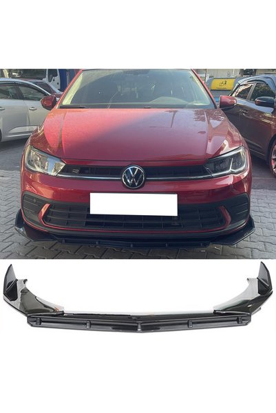 HasAkman Vw Polo Mk6.5 Uyumlu Ön Lip Parlak Siyah 3 Prç Brabus Kırılmaya Daya...