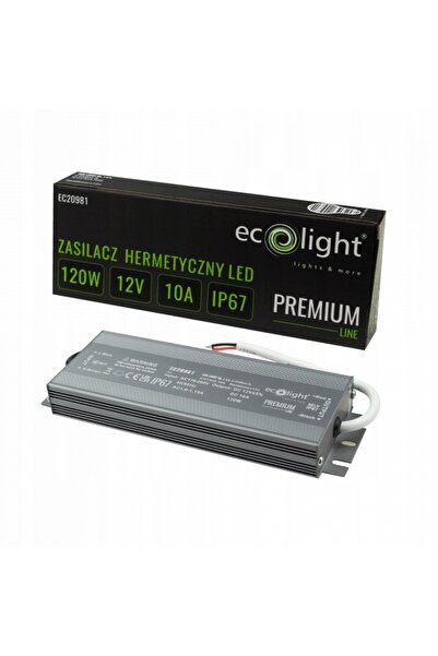 NO BRAND Sursă de alimentare LED PREMIUM 12V 120W 10A impermeabilă IP67, gara...