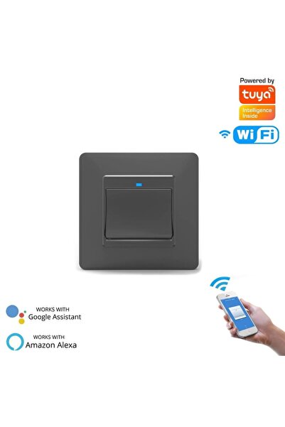NO BRAND Întrerupător de lumină 1obw. Wifi Tuya L+N Moes negru