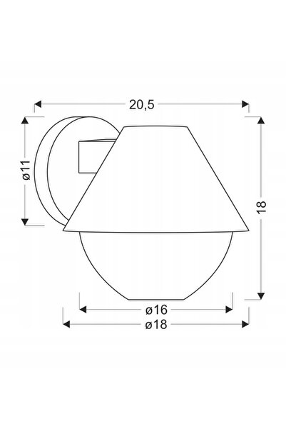 NO BRAND Hendera lampă de grădină, aplice 20,5x17,5, negru, 1x40W E27, abajur...