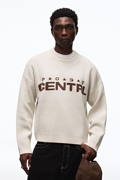 Bershka Jakarlı kumaş desenli kazak