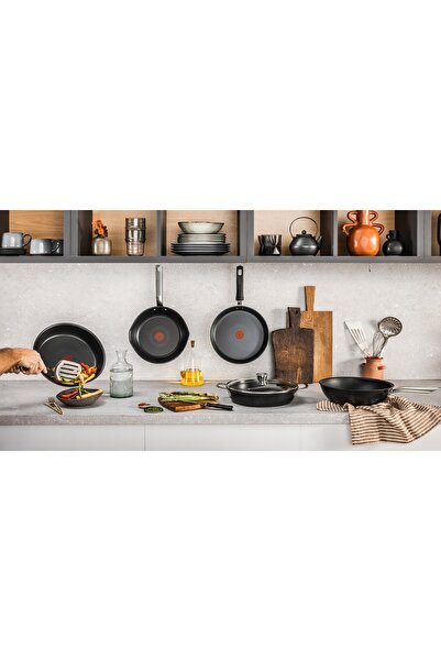 TEFAL Tigaie all-in-one de 24 cm cu capac, pentru inducție, FusionCore