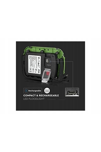 NO BRAND V-TAC Proiector LED 10W reîncărcabil prin USB CHIP SAMSUNG