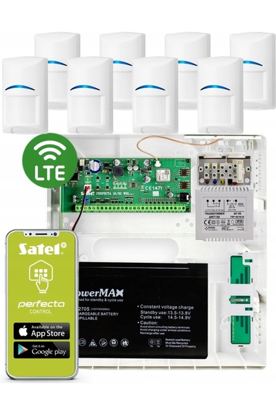 SATEL PERFECTA 16 LTE KIT SISTEM DE ALARMĂ SMS/APlicație Mobilă PULSAR 8x BOSH