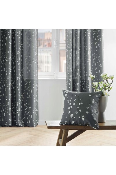 Douceur D'INTERIEUR Pernă decorativă gri cu flori de cireș 45x45